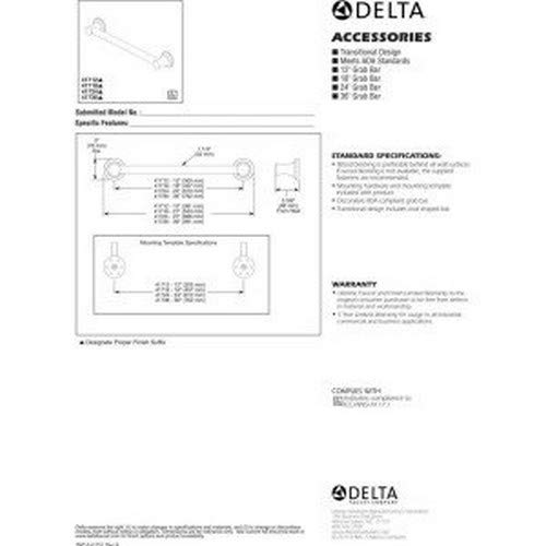 Delta Faucet 41724-Ss Transitional Grab Bar With Concealed Mounting, 24-Inch, Stainless #TOP1