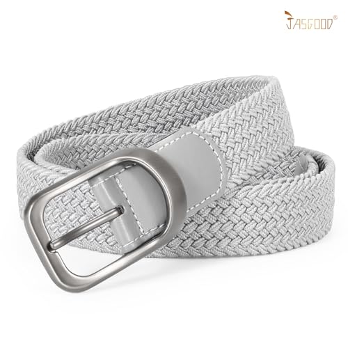 Image of JASGOOD Stretch Belt for Men, Men Women Elastic Woven Braided Belt 1 3 /8 Casual Belt Golf Belt for Jeans Pants