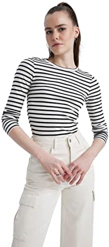 DeFacto Kadın tişörtü, Beyaz, XS - Görsel 1