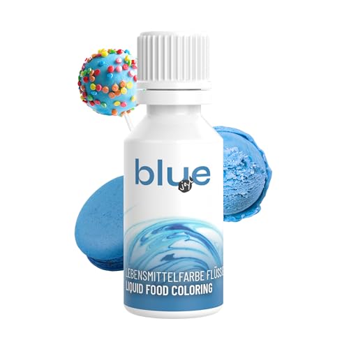 Lime & Joy Blau Lebensmittelfarbe flüssig (30 ml) – Lebensmittelfarben für Backen, Fondant, Schokolade, Getränke, Torten & Ostereier Farbe – Essbare Lebensmittel Farben, Vegan & intensiv