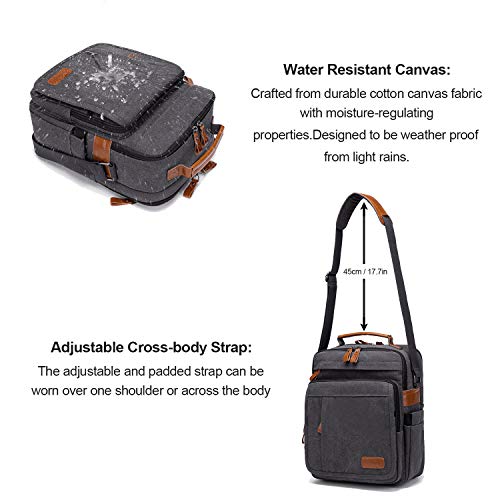 ESTARER Umhängetasche Herren Schultertasche 13 Zoll kleine Herrentasche Kuriertasche aus Canvas für Arbeit Schule Reise