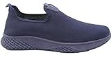 Mens Sports Running Pumps Slip ON Lightweight Walk Casual Trainers Shoes Size UK Navy