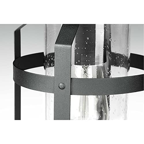 Progress Lighting Haslett Collection 1-Light Clear Seeded Glass Farmhouse Outdoor Medium Wall Lantern Light Textured Black by Progress Lighting - Image 5