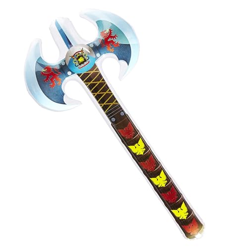 WIDMANN 04826 - Hache Unisexe Gonflable Double pour Adultes, Vikings, médiévaux, Chevaliers, Carnaval, fêtes à thème, 70 Cm