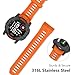 OVERSTEP Watch Bands Compatible with Instinct 3 Amoled/Solar 50mm 26mm Soft Siliocne Strap for Garmin Instinct 3 Smartwatches, Orange