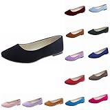 Women'S Low Wedge Ballet Shoe Round Toe Suede Slip On Flats Soft-Soled Solid Comfy Sandals Ballerina Shoes For Summer Pink Womens Woman