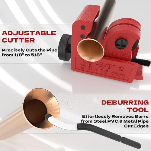 KJE 45 & 37 Degree Brake Line Flaring Tool Kit, Single Bubble Double Brake Flare Tool Kit, Profession Brake Line and Tubing Flaring Tool for 3/16", 1/4", 5/16", 3/8" Tubes by KJE - Image 6