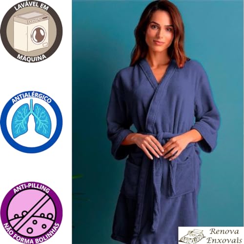 Roupão de Banho Microfibra Feminino ou Masculino Adulto Macio e Quentinho - Tamanho P, M, G e GG - p