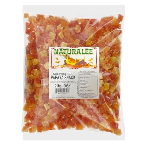 Naturalee Dried Papaya Snack 2 lb - Diced, Sulphured - Packed with Plant Based Energy Cover