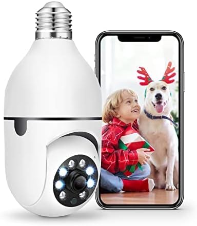 ANBIUX Light Bulb Security Camera, 2MP Light Bulb Camera WiFi Outdoor with Color Night Vision & AI Motion Detection & 2-Way Audio for Baby/Elder/Pet(Support Phone&PC)