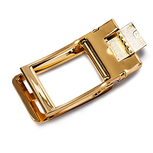 Image of Dubulle Men's Ratchet Belt Gold /Black /Red /Green /Blue /White Automatic Buckle Business Casual Belt Gift - Adjustable Fit