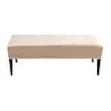 Slip Cover for End of Bed Bench, Rectangular Bench Covers Stretch, Velvet Dining Room Seat Cushion Protector (Beige Gray)