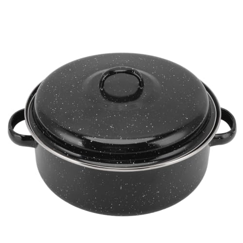 Non-Stick Cast Iron Baking Rack 10 Inch Enamel for Roasting Pan with Lid Perfect for Sweet Potatoes Chestnuts
