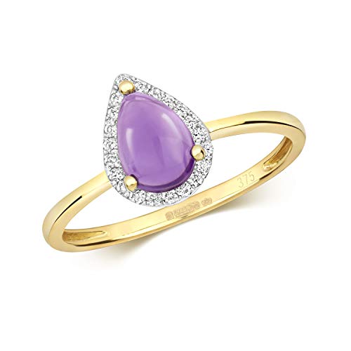 Bague femme diamant brillant et améthyste à porter au quotidien