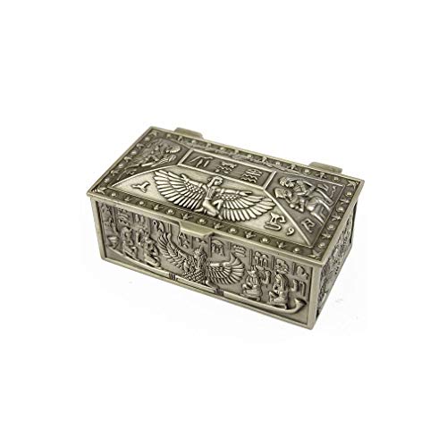 lachineuse - Caja de Acero Figura de ISIS alada - 9 x 5 x 4,2 cm - Decoración del Antiguo Egipto - Joyero, Llaves, Reloj - Idea de Regalo Decorativa - Cofre de Almacenamiento faraón - Color Metal