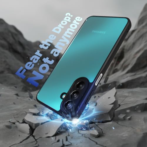Image of RIGGEAR Shockproof Sleek Hybrid Armor Back Cover Case for Samsung Galaxy F70 Pro 5G (Clear PC + Black TPU Bumper)