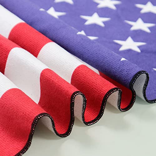 Shuihan American Flag Beach Towel Oversized Usa Beach Towel Lightweight Striped Pool Spa Towels Quick Dry 60"X30" Travel Beach Towel #TOP3