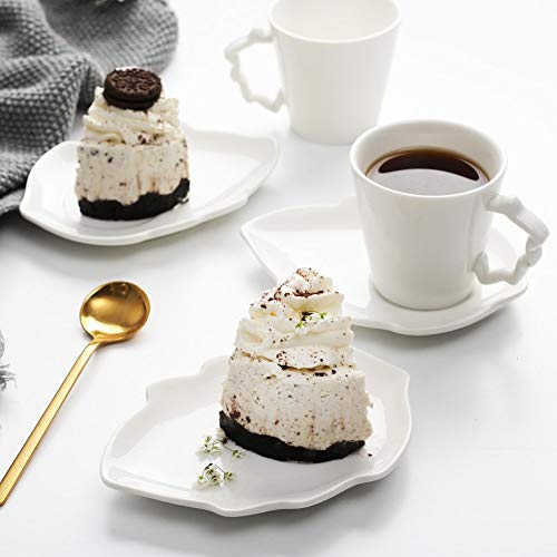Sweejar Porcelain Ceramics Italian Turkish Mini Espresso Coffee Cups Leaves Series 2 Oz Cups & Saucers Set Of 6 #TOP4