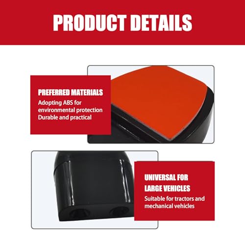 Nowkont Pack-8 Car Dual Hole Safety Auxiliary Accessory with Adhesive, Waterproof Shockproof Vehicle Warn Repeller, Universal 1.96In x 0.78In x 1.57In Automotive Whistle Replacement (Black) - Thumbnail 5
