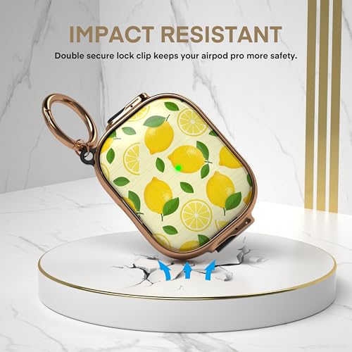 Image of Maxjoy for AirPods Pro 3rd Generation Case with Lock, Cute AirPods Pro 3 Case Lock Protective Hard Air Pod Pro 3 Cover for Women Men with Keychain for Airpod Pro 3rd Gen Cover 2025, Lemon