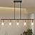 EPLIGUP Kitchen Island Light, 5-Light Dining Room Lighting Fixtures Hanging, Farmhouse Linear Pendant Light for Kitchen Island Table Living Room with Adjustable Rods, Matte Black Gold