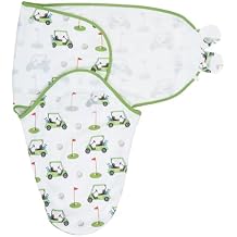LollyBanks Swaddle Sack 0-3 Months, 100% Soft and Breathable Organic Cotton Neutral Baby Swaddles, Lightweight Infant Swaddle with Easy Change Zipper for Boys and Girls, Registry Golf Print