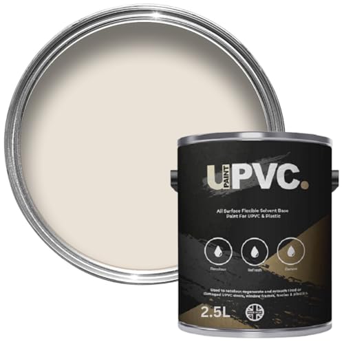upaintpvc - All-In-Once UPVC Plastic Paint - Windows - Doors - Frames - Conservatories - Fascia - Downpipes - Guttering | Semi Matt Sheen Finish - 2.5 Litre (Cream Ral 9001)