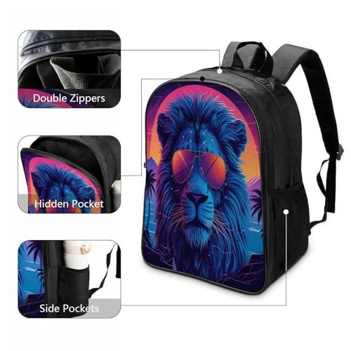 Mochila escolar de león impermeable 3D infantil para guardería resistente 3