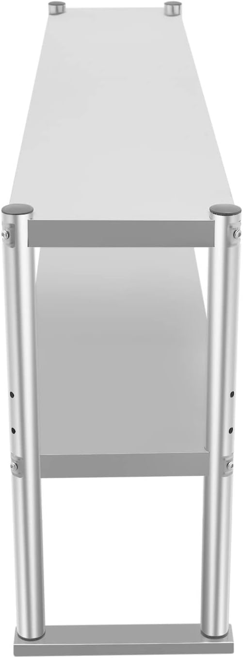Double Overshelf Stainless Steel 12'' x 60'',Commercial 2 Tier Shelf for Prep & Work Table in Restaurant,Home and Kitchen,Double Tier Overshelf,Double Deck Overshelf,Kitchen Table with Adjustable