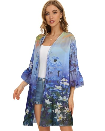 Image of Swimsuit Coverups for Women Sarong Beach Bikini Wrap Sheer Short Skirt Chiffon Scarf for Swimwear