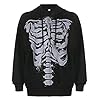Yojeasrio Women Men Y2k Zip Up Hoodie Oversized Skeleton Graphic Hoodies Jacket Aesthetic Vintage Gothic Grunge Sweatshirt, Black, S #3