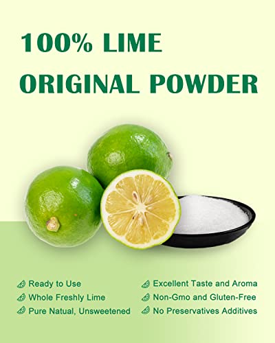image for ORGFUN Original Lime Powder, Whole Lime Juice Freeze Dried Powder, Gre