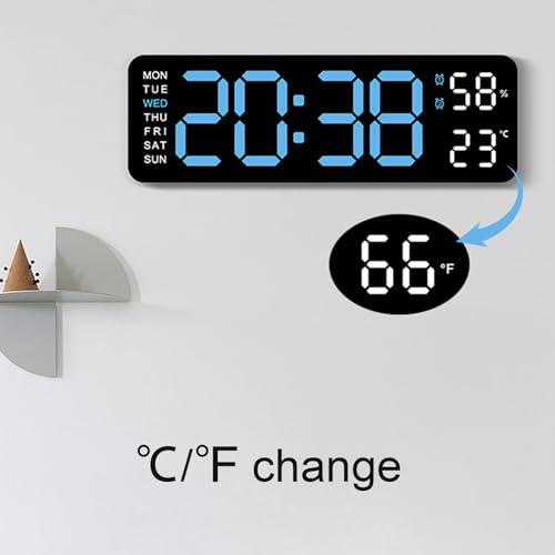 Relojes de pared digitales multifuncionales con alarma para casa u oficina 7