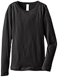 Clementine Big Girls' Everyday Long Sleeve Tee, Black,Large (10-12)