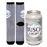 Busch Light Beer Mountains Logo Crew Socks In Beer Can Gift Packaging