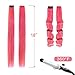 Winsky Pink Hair Extensions Clip in Human Hair - Clip on Colored Girls Hair Extensions Women Beauty 5 Pieces/Set (18inch,Pink)