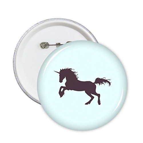 Cadeau licorne silhouette noire badges ronds multicolores de décoration textile taille M