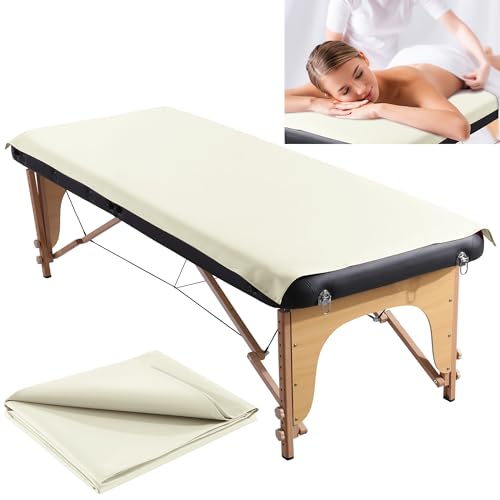 BALAPET Lash Bed Sheets Non-Sticky Sugaring and Waxing Pad Wipeable and Waterproof PU Leather Massage Table Cover Suitable for Grafting Eyelash Beds Massage Tables,SPA,Beauty(White)