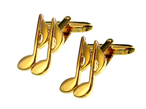 Partituras musicales gemelos chapado en oro brillante en caja reg...