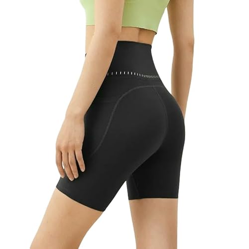 Women's Shorts High Waist Sports Yoga Shorts Quick Dry Hip Lift Fitness Cycling Quick Dry Shorts-Black-L