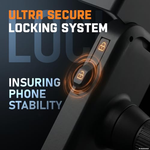 Image of Amkette iGrip Secure X2 Mobile Holder for Bike & Scooty with Mirror Mount, One Press Lock & Unlock, Built in Sunshade, Anti Slip Silicone Grip, 4 Corner Clamping, Compatible with 4.7 inch-7 inch Smartphones