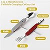 NHPY Klappbesteck 4-in-1 Edelstahl - Messer, Gabel, Löffel, Öffner Für Camping & Reisen