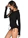 YOINS UPF 50+ Women's Rash Guard Shirt Long Sleeve UV Protection Swimsuits Swim Shirts top for Woman Black S