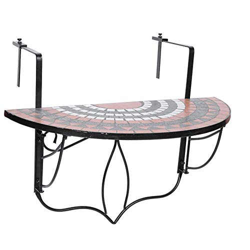 Cocoarm Mesa Colgante para balcón, Mesa Colgante Plegable para balcón, Mesa para balaustrada para balcón, Mesa de Servicio para Patio, Mesa para balcón, Mesa Colgante para terraza y balcón