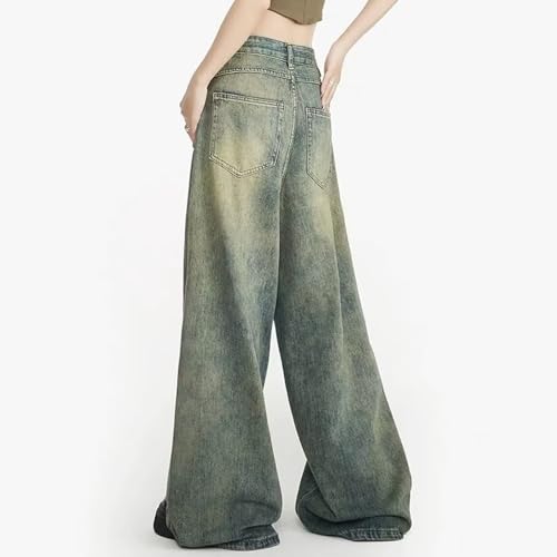 Pantalones vaqueros bajos rectos estilo hip hop retro de mujer 6