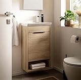 Schildmeyer Gäste Waschtisch Mads 159075, weißeiche Dekor/gestreift