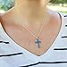Echmeck Sterling Silver Blue Turquoise Cross Pendant – Handmade Jewelry for Men & Women – No Chain Included