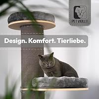 PET VIOLET Kratzbaum 126 cm – Katzenbaum mit Premium Sisal Säulen, Grau – Ansicht 9
