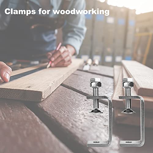 4 Pcs Stainless Steel C-Clamp Set Heavy Duty C-Clamps For Woodworking Welding Building Household Mounting Metal Mini Desk Tiger Clamp G-Clamp (Stable Jaw Openings 2.56 Inch Wide) #TOP1