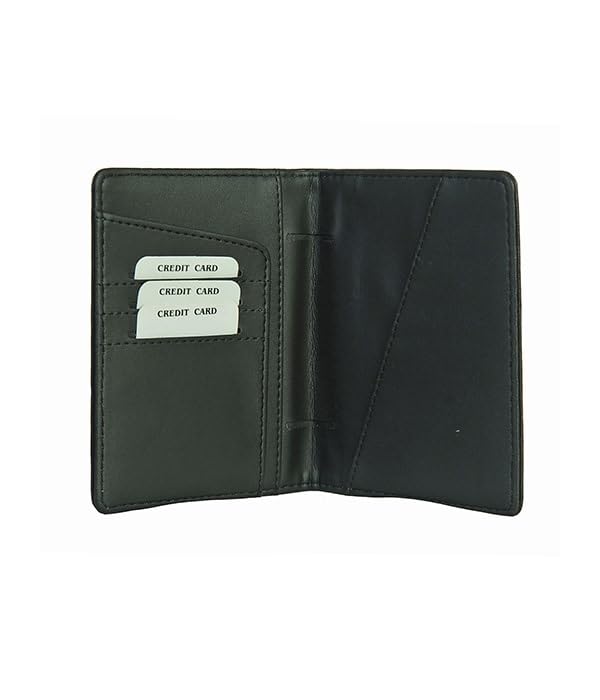 Image of Eurostyle Unisex Passport Holder & Travel Document Organizer | PU Leather Passport Wallet with Ticket, Boarding Pass, Currency & Credit Card Pockets, Coin Pouch & Buckle Closure | Black